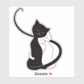 Hugging Love Cats Sticker (Vel)