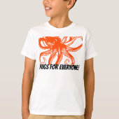 Hugging orange Octopus Kids T-Shirt  (Voorkant)