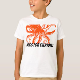 Hugging orange Octopus Kids T-Shirt 