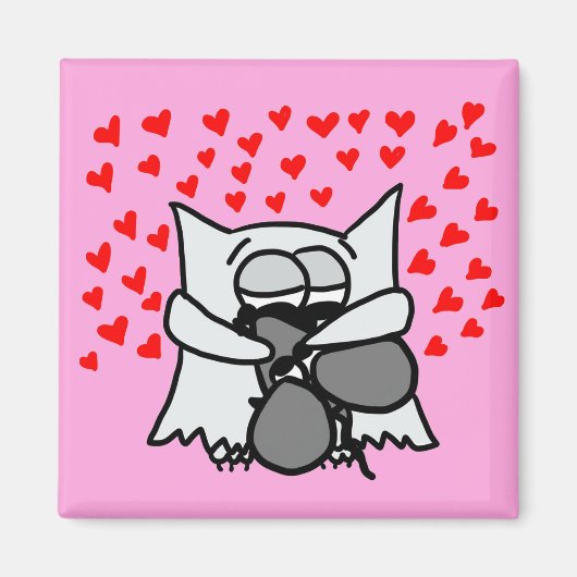 Hugging Owl and Mouse Magnet (Voorkant)