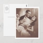 Hugging Romantic Couple in Love Retro Briefkaart (Voorkant / Achterkant)