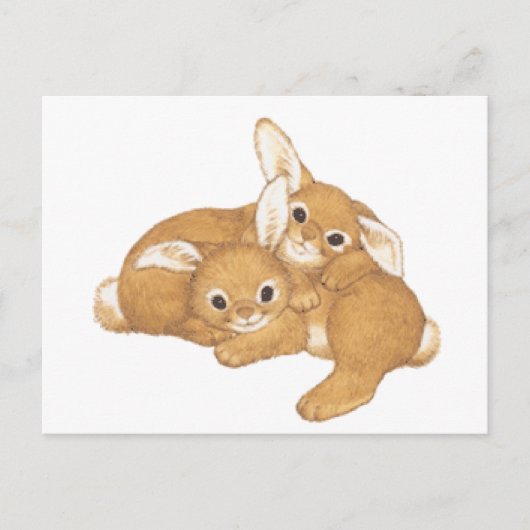 Huggy Bunnies Briefkaart (Voorkant)