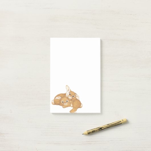 Huggy Bunnies Post-it® Notes (Op bureau)