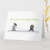 Huggy verjaardagskaart kaart (Gele Bloem)