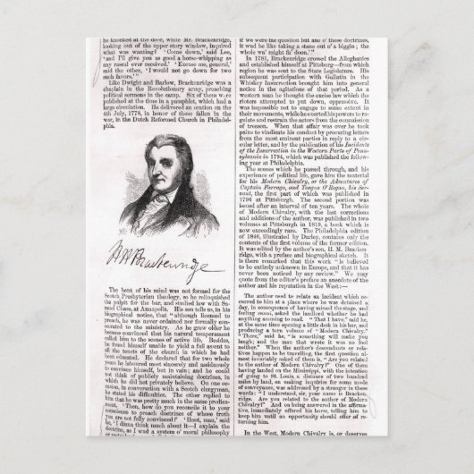 Hugh Henry Brackenridge Briefkaart (Voorkant)