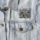 Hugh Latimer Preaching voor King Edward VI Vierkante Button 5,1 Cm (In situ)