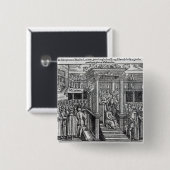 Hugh Latimer Preaching voor King Edward VI Vierkante Button 5,1 Cm (Voorkant /achterkant)