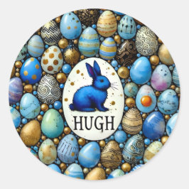 HUGH ~ Meerdere paaseieren ~ Ronde Sticker