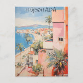 Hugharda Egypte Reis Stad Schilderen Esthetisch Briefkaart (Voorkant)