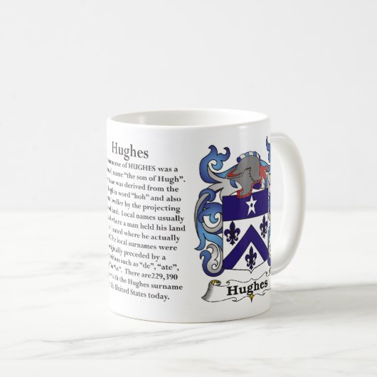 Hughes Family Coat of Arms Mok (Voorkant rechts)