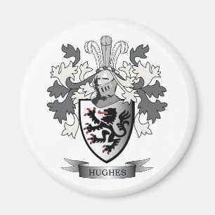 Hughes Family Crest Coat of Arms Magneet