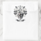 Hughes Family Crest Coat of Arms Vierkante Sticker (Tas)