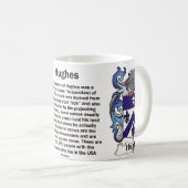 Hughes Family Crest op een mok (Voorkant rechts)