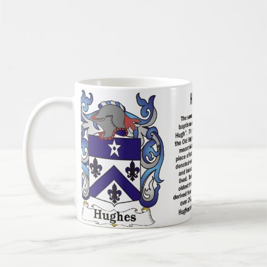 Hughes Family Crest op een mok (Links)