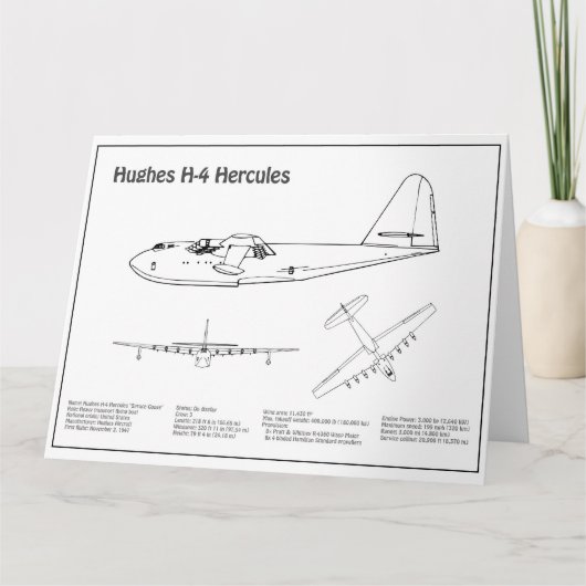 Hughes H-4 Hercules Spruce Goose - Vliegtuigplanne Bedankkaart (Voorkant)