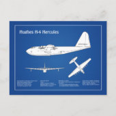 Hughes H-4 Hercules Spruce Goose - Vliegtuigplanne Briefkaart (Voorkant)