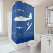 Hughes H-4 Hercules Spruce Goose - Vliegtuigplanne Douchegordijn (In situ)