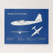 Hughes H-4 Hercules Spruce Goose - Vliegtuigplanne Legpuzzel (Horizontaal)