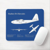Hughes H-4 Hercules Spruce Goose - Vliegtuigplanne Muismat (Met muis)