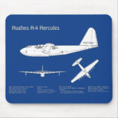 Hughes H-4 Hercules Spruce Goose - Vliegtuigplanne Muismat (Voorkant)