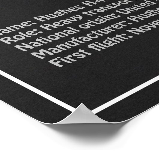 Hughes H-4 Hercules Spruce Goose - Vliegtuigplanne Poster (Hoek)