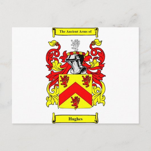 Hughes (Iers) wapenschild Briefkaart (Voorkant)