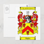 Hughes (Iers) wapenschild Briefkaart (Voorkant / Achterkant)
