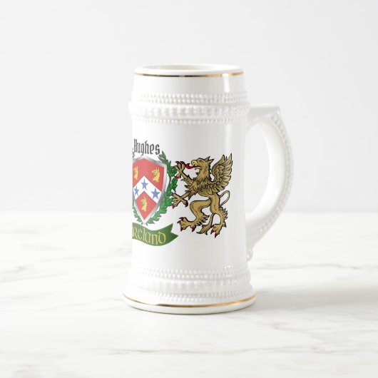 Hughes Irish Shield Beer Stein Bierpul (Voorkant rechts)