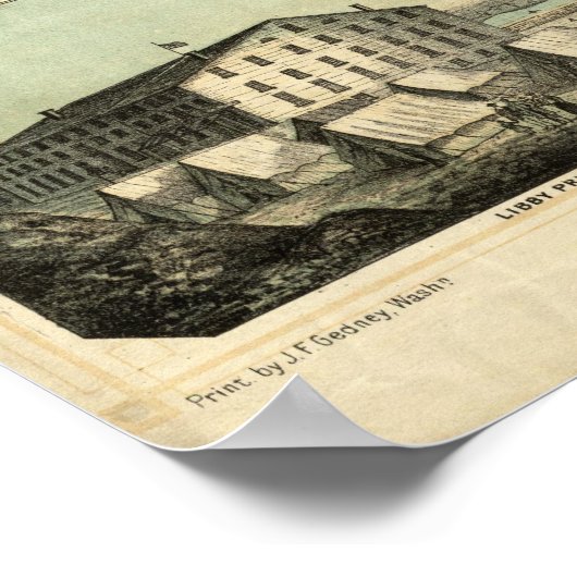 Hughes militaire kaart van Richmond en Petersburgh Poster (Hoek)