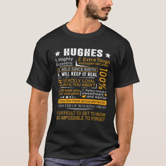Hughes Name Gift - Hughes - Hughes Surname T-shirt (Voorkant)
