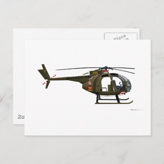 Hughes OH-6 Cayuse Miss Clawd Briefkaart (Voorkant / Achterkant)