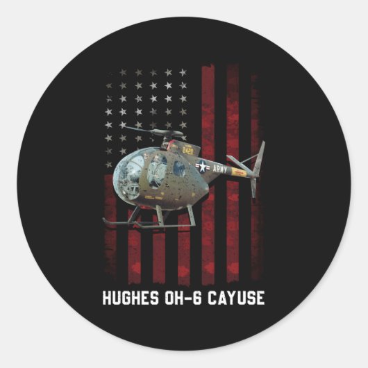 Hughes Oh 6 Oorzaak Oh 6 Loach Helikopter Ronde Sticker (Voorkant)