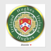 Hughes Shield & Celtic Cross gepersonaliseerd Sticker (Vel)