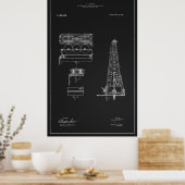 HUGHES TOOL COMPANY OIL DERRICK PATENT 1916 POSTER (Keuken)