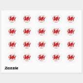 Hughes Welsh Dragon Ronde Sticker (Vel)