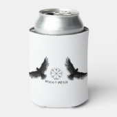 Hugin & Munin | Vegvisir | Odins Raben | schwarz Blikjeskoeler (Blikje Voorkant)