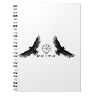 Hugin & Munin   Vegvisir   Odins Raben   schwarz Notitieboek
