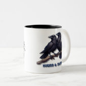 Huginn en Muninn Mok, Odin's Ravens Tweekleurige Koffiemok (Voorkant rechts)