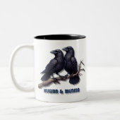 Huginn en Muninn Mok, Odin's Ravens Tweekleurige Koffiemok (Links)