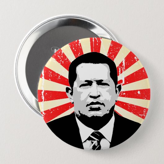Hugo Chavez Ronde Button 4,0 Cm (Voorkant /achterkant)