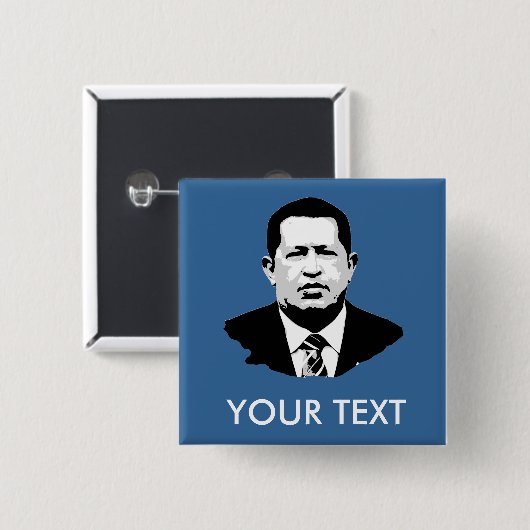 Hugo Chavez Vierkante Button 5,1 Cm (Voorkant /achterkant)