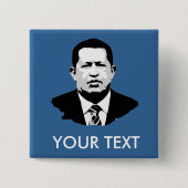 Hugo Chavez Vierkante Button 5,1 Cm (Voorkant)