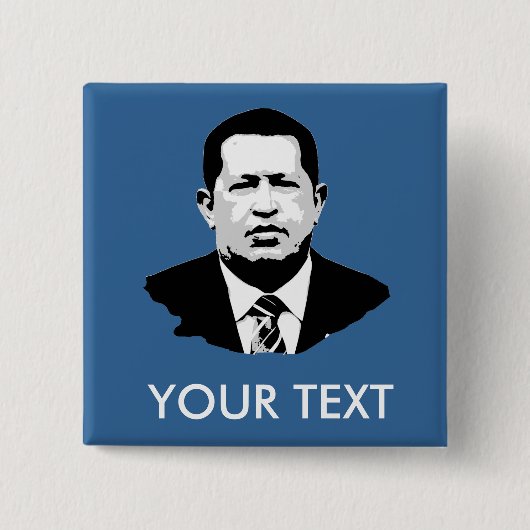 Hugo Chavez Vierkante Button 5,1 Cm (Voorkant)