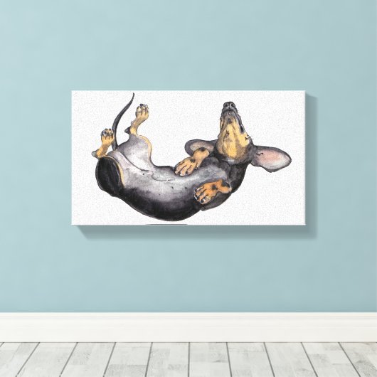 Hugo de teckel slaapdoek muurkunst canvas afdruk (Insitu (Houten vloer))