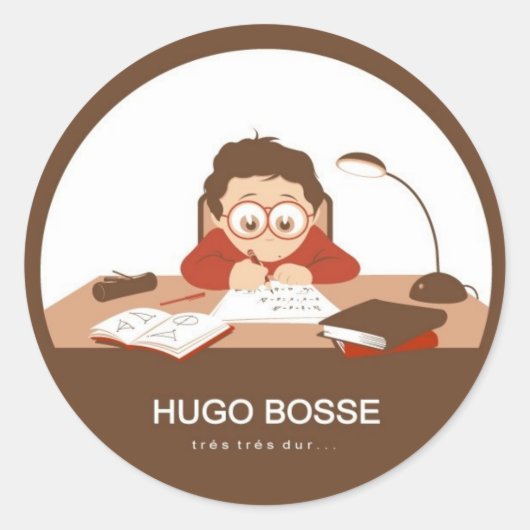 Hugo Ronde Sticker (Voorkant)