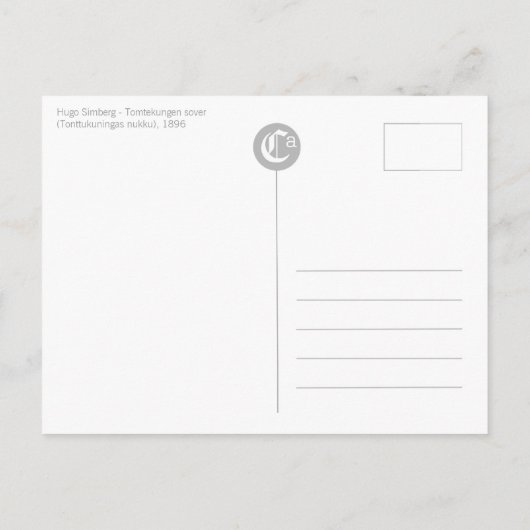 Hugo Simberg Tomtekungen sover CC0428 Briefkaart (Achterkant)