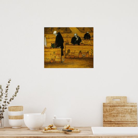 Hugo Simberg's tuin van de dood Poster (Keuken)
