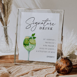 Hugo Spritz Teken Signature Drink Couples Shower Poster