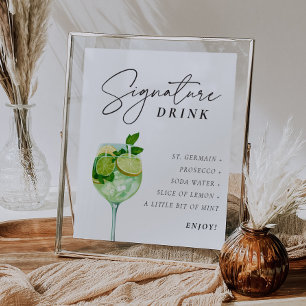 Hugo Spritz Teken Signature Drink Couples Shower Poster