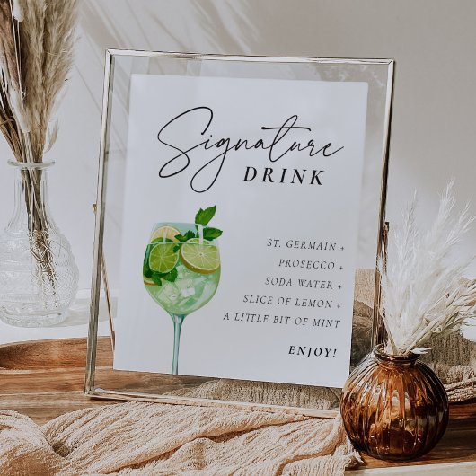 Hugo Spritz Teken Signature Drink Couples Shower Poster